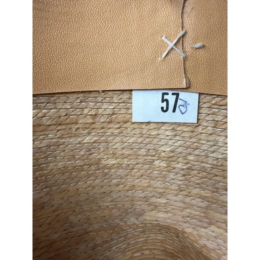 Legitimo Sahuayo Mexico Handwoven Palm Straw Cowboy Hat Western Ranch Natural